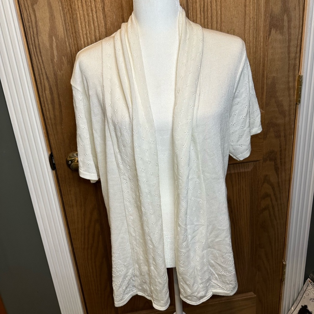 New Directions short sleeve open front loose knit sweater‎ cardigan size 2X plus